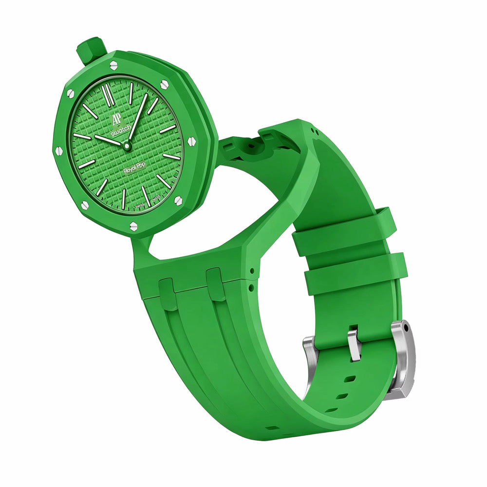 Bracelet en caoutchouc pour AP x Swatch Royal Pop Vert