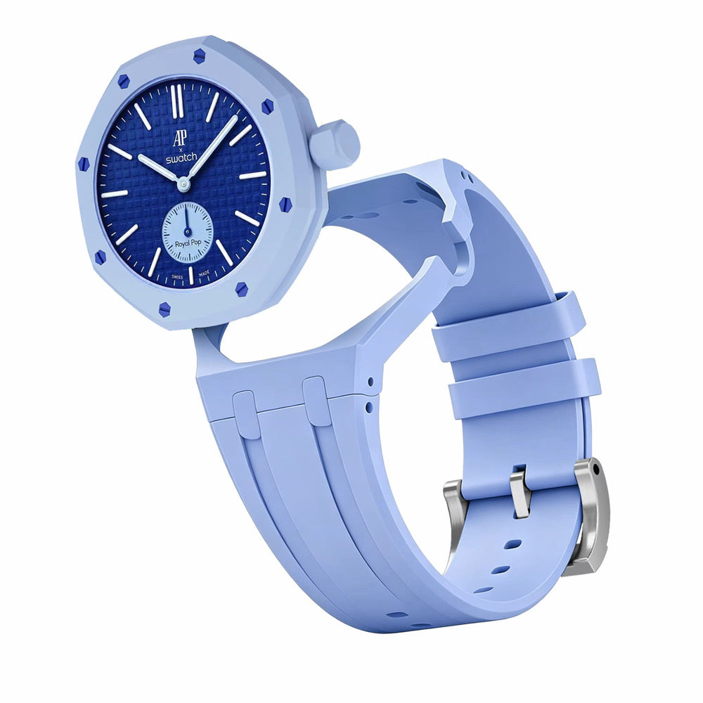 Bracelet en caoutchouc pour AP x Swatch Royal Pop Bleu ciel